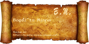 Bogáts Minna névjegykártya